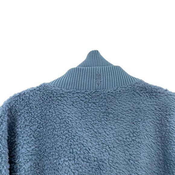 Free People Gear Up Sherpa teddy Jacket Size L blue - Picture 9 of 11